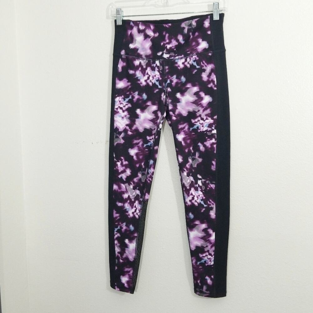 Ideology marbled purple & black mesh leggings S